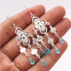 Jhumka Design Blue Topaz Silver Earring | Akrati Jewels Inc