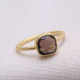14k GoldSmoky Quartz Gemstone Silver Ring | Akrati Jewels Inc