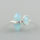 Bezel Set 925 Sterling Silver Chalcedony Pencil Quartz Adjustable Ring | Akrati Jewels Inc