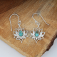 925 Sterling Silver Genuine Turquoise Gemstone Lotus Dangle Earring Fine Jewelry Wholesaler | Akrati Jewels Inc
