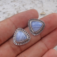 Blue Lace Agate 925 Silver Earring Stud Handmade Jewelery | Akrati Jewels Inc