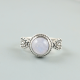 Moonstone Sterling SIlver Ring Fan Design | Akrati Jewels Inc