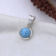 Round Larimar Minimalistic sterling Silver Pendant Jewelry for Women | Akrati Jewels Inc
