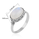 Oval Cab Natural Rainbow Moonstone 925 Sterling Silver Ring | Akrati Jewels Inc