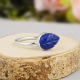 Handmade Carving Natural Lapis Lazuli Gemstone Sterling Silver Stackable Ring | Akrati Jewels Inc
