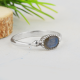 Oval Cabochon Labradorite Gemstone Solid 925 Silver Dainty Ring | Akrati Jewels Inc