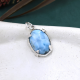 Oval Shape Larimar Sterling Silver Pendant Jewelry for Women | Akrati Jewels Inc