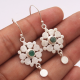 Emerald Gemstone Sterling Silver Earring | Akrati Jewels Inc