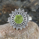 Floral Craft Sterling Silver Peridot Gemstone Ring Jewelery | Akrati Jewels Inc