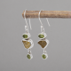 Natural Raw Peridot & Citrine Gemstone Sterling Silver Handmade Dangle Earrings  | Akrati Jewels Inc