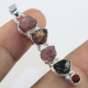 Tourmaline & Garnet Rough Gemstone Pendant Silver Jewelry | Akrati Jewels Inc
