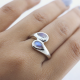 925 Sterling Silver Teardrop Artisan Crafted Nature Inspired Two Band Ring Jewellery Manufacturer | Akrati Jewels Inc