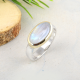 Moonstone Ring with brass plating in 925 sterling silver | Akrati Jewels Inc