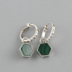 Designer Hoops Handmade Sterling Silver Malachite Earrings | Akrati Jewels Inc