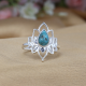 Natural December Birthstone 925 Sterling Silver Lotus Ring Fine Jewelry Manufacturer | Akrati Jewels Inc