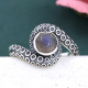 925 Sterling Silver Labradorite Tentacle Band Ring | Akrati Jewels Inc