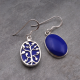 Lapis Lazuli Gemstone Silver Earring | Akrati Jewels Inc