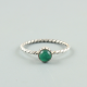 Twisted Wire Sterling Silver Green Onyx Ring | Akrati Jewels Inc