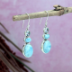Three Stone 925 Sterling Silver Drop Dangle Handmade Earring Jewelry Distributor | Akrati Jewels Inc