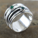Sterling Silver Spinning Green Onyx Ring Wholesale Jewelery Supplier | Akrati Jewels Inc