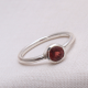 Minimalist Sterling Silver Garnet Ring | Akrati Jewels Inc