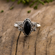 Minimalist Black Onyx Sterling Silver Ring Jewelry | Akrati Jewels Inc