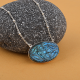 Handmade Flower Carving Natural Oval Shape Labradorite Sterling Silver Pendant Necklace   | Akrati Jewels Inc