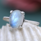 Natural Moonstone 925 Sterling Silver Ring Fine Jewelry | Akrati Jewels Inc