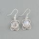 Butterfly Charm Sterling Silver Moonstone Earring Online Gemstone Jewelery | Akrati Jewels Inc