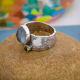 Aquamarine & Peridot Silver Ring Handmade Jewelry | Akrati Jewels Inc