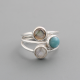 Labradorite, Larimar, Moonstone Sterling Silver Ring | Akrati Jewels Inc