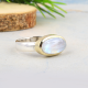 Moonstone Ring with brass plating in 925 sterling silver | Akrati Jewels Inc