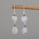 Natural Multi Oval Flashy Moonstone and Garnet Sterling Silver Dangle Earrings Wholesaler | Akrati Jewels Inc