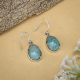 Amazonite Dangle Wire Earring Sterling Silver Jewelry  | Akrati Jewels Inc