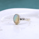 925 Sterling Silver Ethiopian Opal Oval Shaped Band Ring US 9 | Akrati Jewels Inc