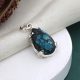 Pear-Shaped Tibetan Turquoise Sterling Silver Pendant Jewelry For Woman | Akrati Jewels Inc