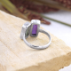 Two Stone Baguette Adjustable 925 sterling Silver Ring Jewelry Distributor | Akrati Jewels Inc