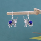 925 Sterling Silver Oval Stone Elephant Dangle Earring Fine Jewelry Manufacturer | Akrati Jewels Inc