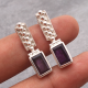 Amethyst Rectangluo Sterling Silver Stud Earring | Akrati Jewels Inc