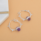 Amethyst Hoop Earring In 925 Sterling Silver | Akrati Jewels Inc