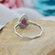 925 Sterling Silver Natural pink Tourmaline Pear Shape Ring US 9.5  | Akrati Jewels Inc