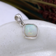 Cushion Shape Sterling Silver Ethiopian Opal Minimalistic Pendant | Akrati Jewels Inc
