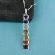 Chakra Pendant Multi Stone Sterling Silver Jewelry | Akrati Jewels Inc