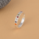 Chakra Multi-Stone ring in 925 Sterling Silver | Akrati Jewels Inc