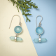Bezel Set Aqua Chalcedony Sterling Silver Earring | Akrati Jewels Inc