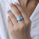 925 Sterling Silver Natural Turquoise Birthstone Dome Statement Band Ring Jewelry Supplier | Akrati Jewels Inc