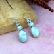 Three Stone 925 Sterling Silver Drop Dangle Handmade Earring Jewelry Distributor | Akrati Jewels Inc