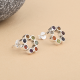 Multi Gemstone Floral Design Chakra Stud Earrings | Akrati Jewels Inc