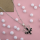 Lotus Design Sterling Silver Black Onyx Pendant | Akrati Jewels Inc