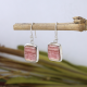 Rhodochrosite square Shape Silver Earring | Akrati Jewels Inc